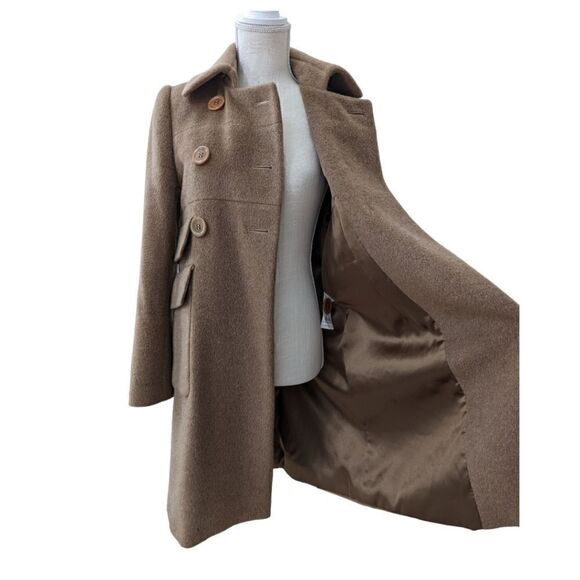 MACHKA Armada Camel Brown Double Breasted Wool & Mohair Blend Coat Size 38 - Picture 5 of 16